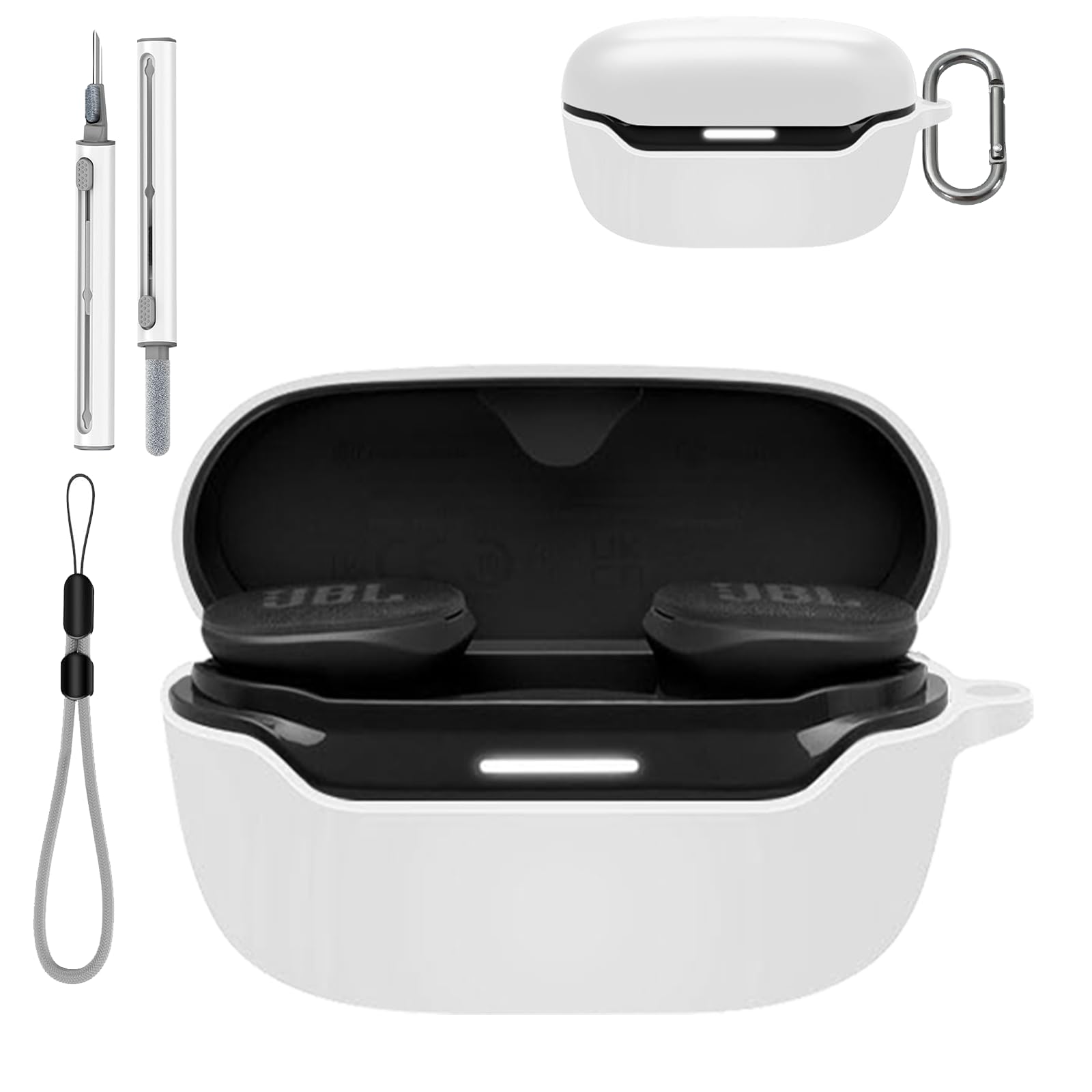 for JBL Endurance Race 2 Case Cover with Cleaner Kit, Soft Skin Silicone Case Cover with Keychain and Lanyard，Full Protective Case for Men and