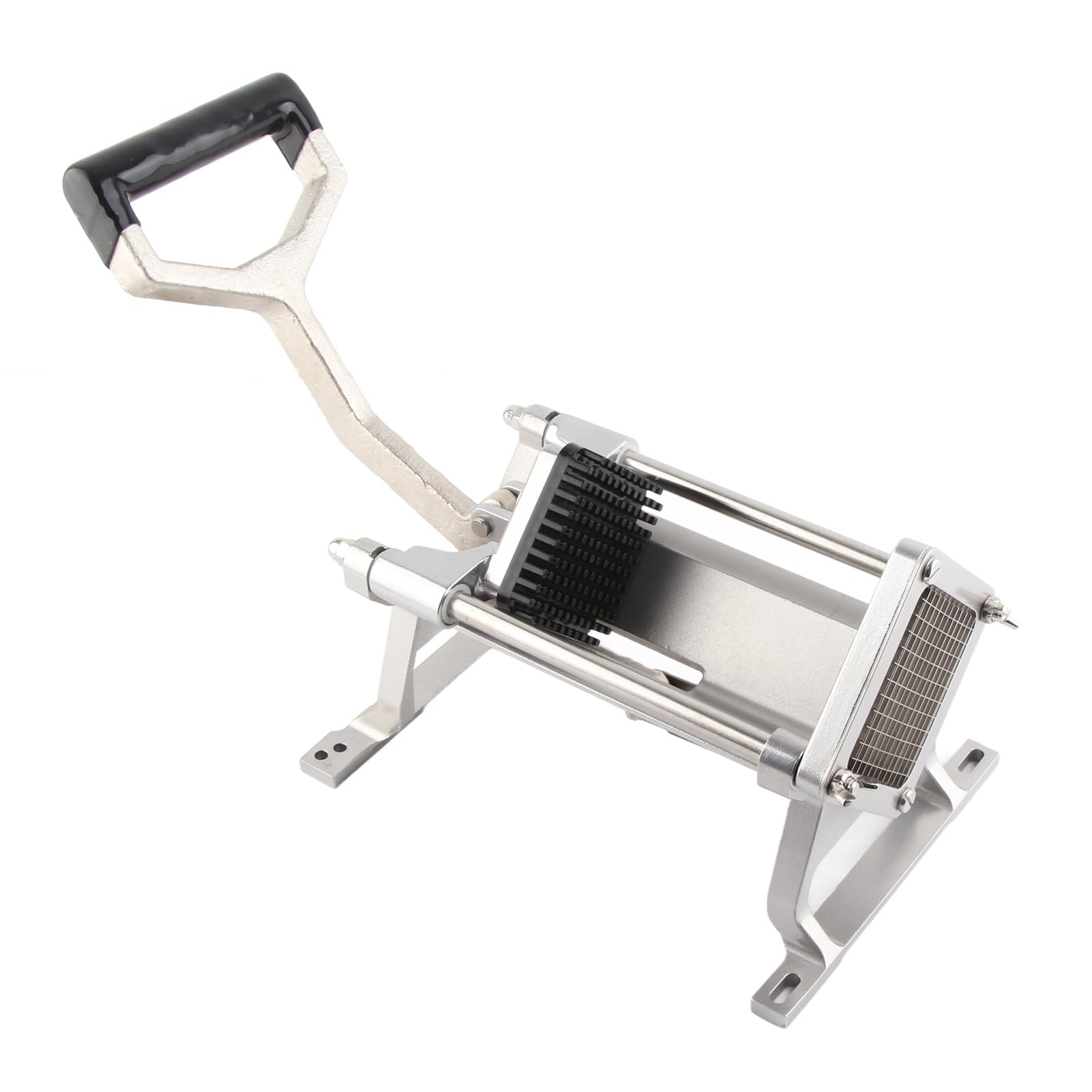 Cortador de patatas fritas manual profesional con patas de succión para uso en cocina, aluminio y acero inoxidable (6 mm)