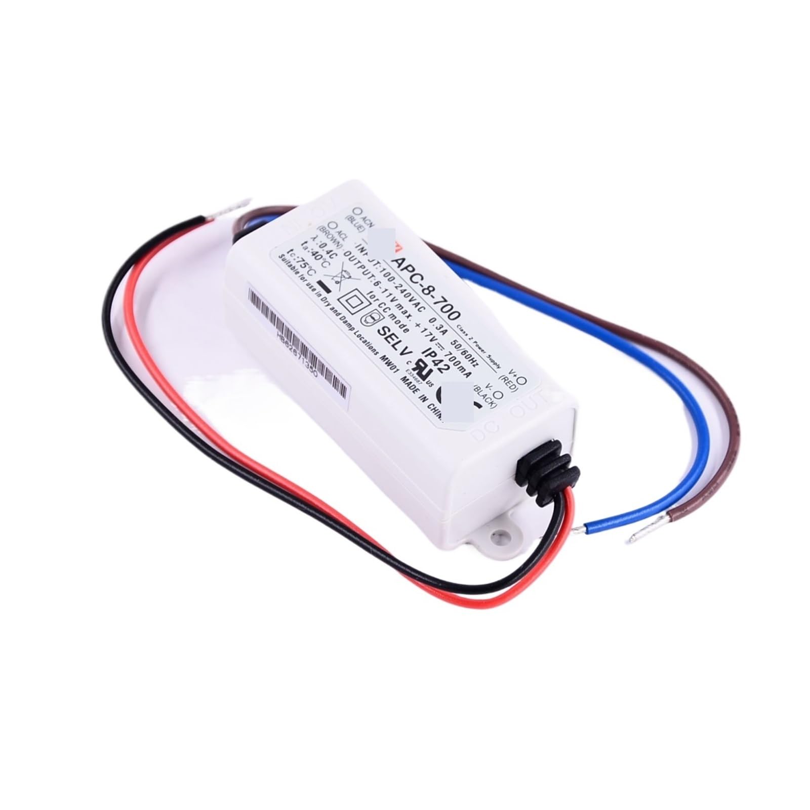APV Supply APC-8-700 Plastic Case 700mA Constant Current 8W Single Output Switching Power Supply