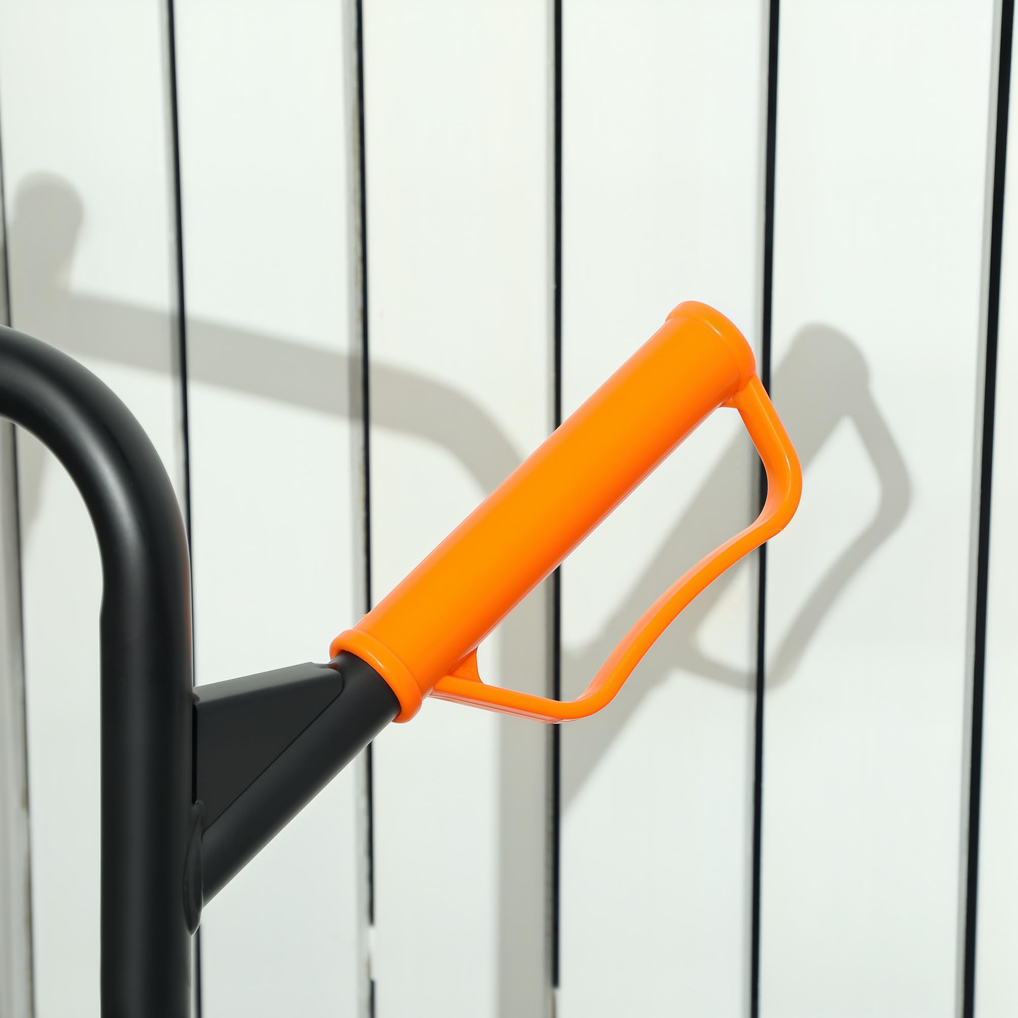 DURHAND Carrello Portapacchi per Scale 6 Ruote, Carrello Pieghevole, Portata 120kg, Carrello con Ruote Portatutto, Telaio Acciaio, Maniglia in PP, per Trasloco, Giardinaggio, Oggetti Pesanti Arancione