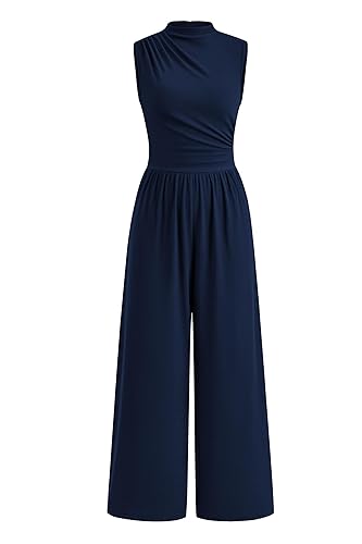 PRETTYGARDEN Womens Summer Jumpsuits Dressy Casual One Piece Outfits Sleeveless