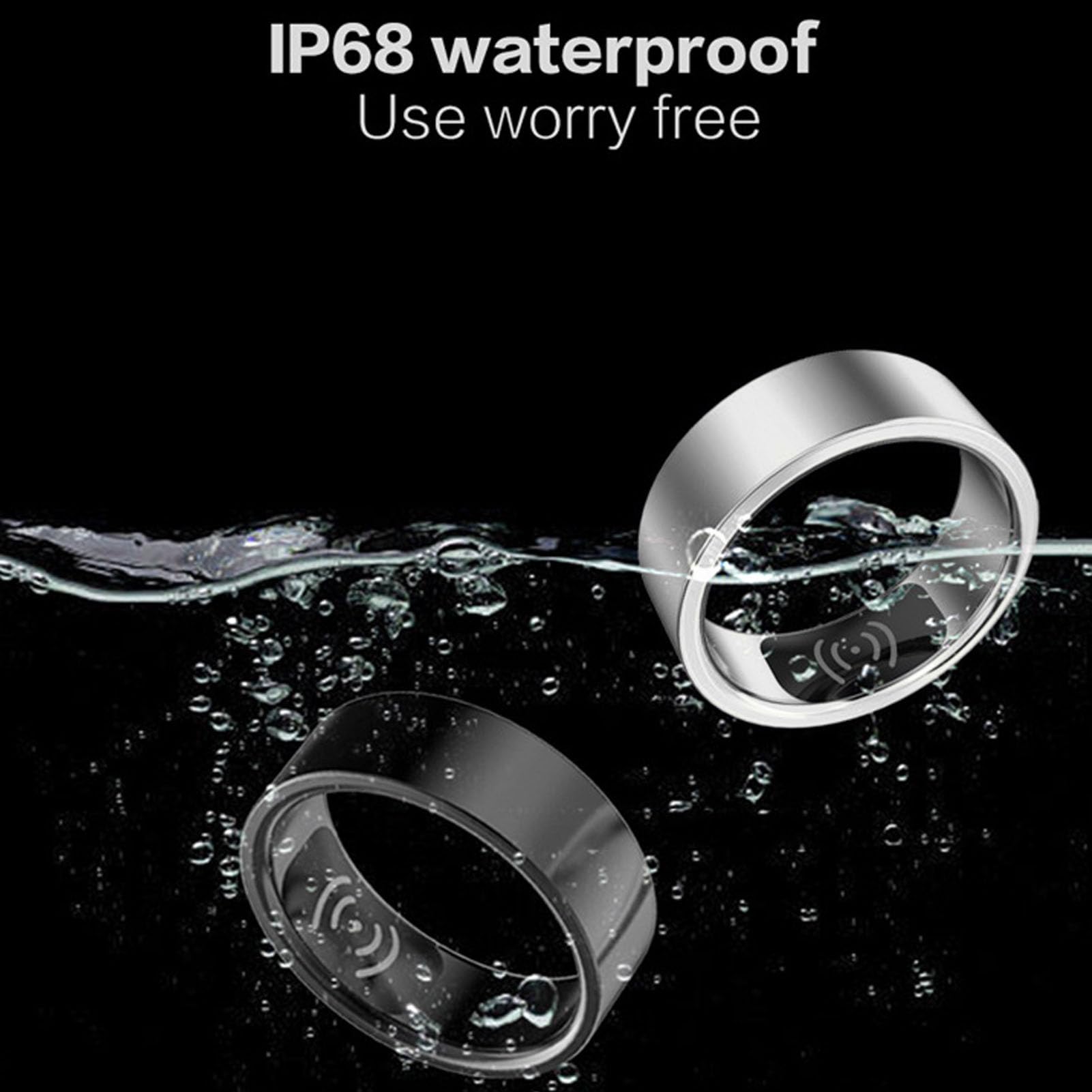 Septpenta Smart Ring Monitoraggio della Salute, Indossabile Fitness Sonno Frequenza Cardiaca Monitoraggio Dell'Ossigeno nel Sangue Anello Intelligente, Anello alla Moda Ricaricabile Impermeabile(20)
