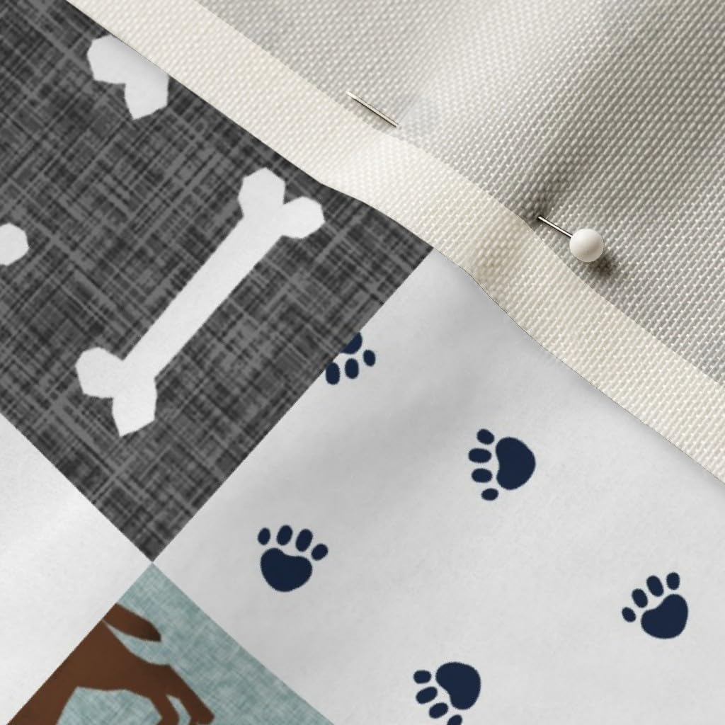 Spoonflower Fabric - Labrador Retriever Chocolate Lab Pet Quilt Cheater Dogs Patchwork Printed on Upholstery Velvet Fabric Fat Quarter - Upholstery Home Decor Bottomweight Apparel