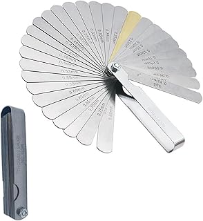 GYWHOOFT Feeler Gauge Set,32 Pieces of rangefinder Feeler Valve Teaching Feeler Gauge 0.04-0.88 mm Gap Size 0.0015-0.035 Copper Piece，for Valve Clearances, Spark Plug Gap(1 Piece)