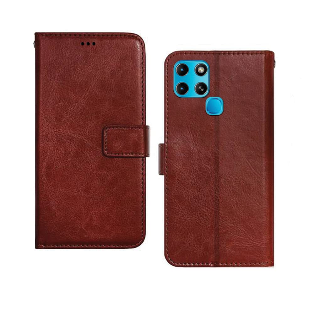 Inktree Infinix Smart 6 Flip Case | Premium Leather Finish Flip Cover | with Card Pockets | Wallet Stand |Complete Protection Flip Cover for Infinix Smart 6 - Brown (B09Q24HYY2) Amazon Price History, Amazon Price Tracker