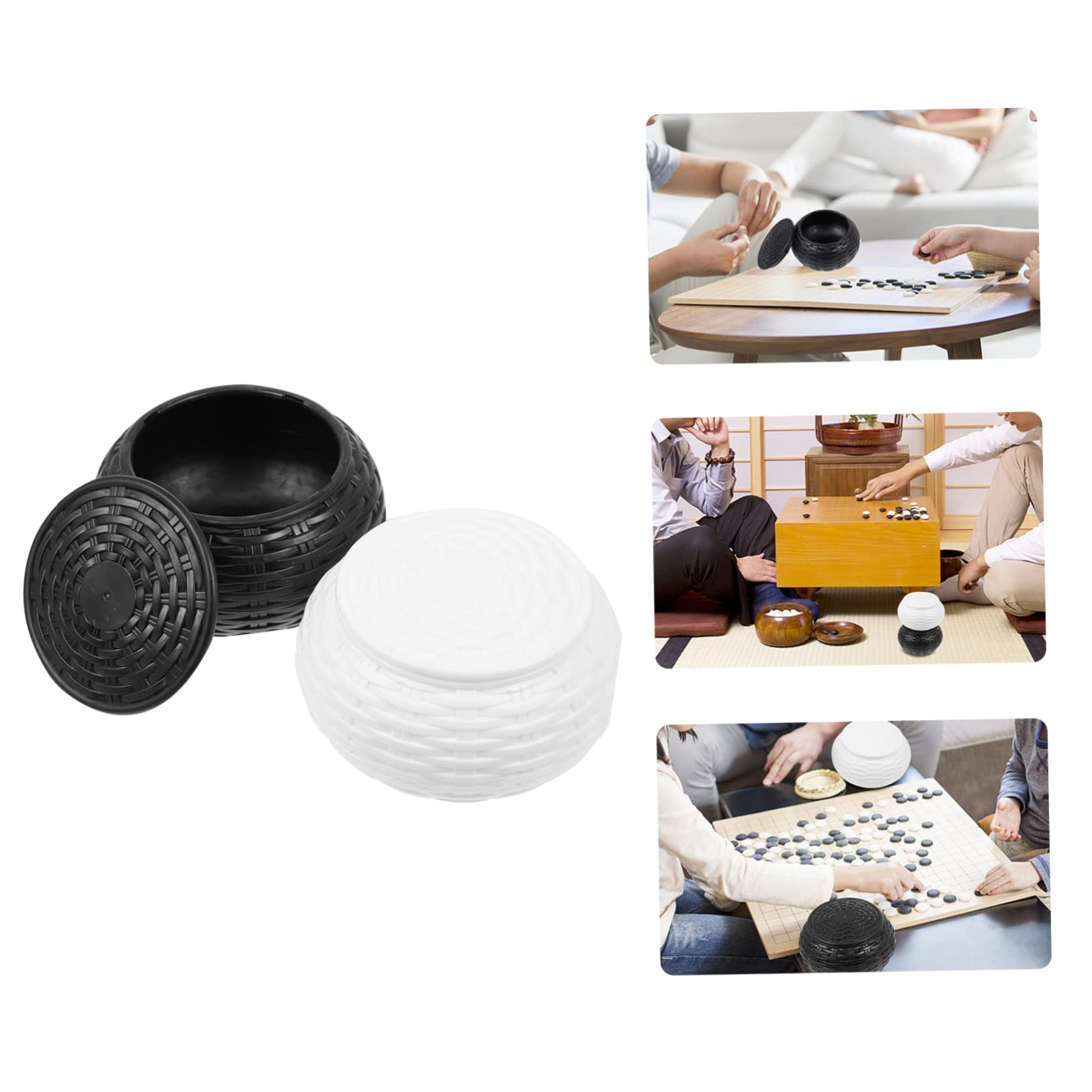 BESTonZON Boîte de Rangement Plastique Légère et Solide Protège Les Pièces Blanches pour Pièces D'échecs Go pour Débutants et Joueurs