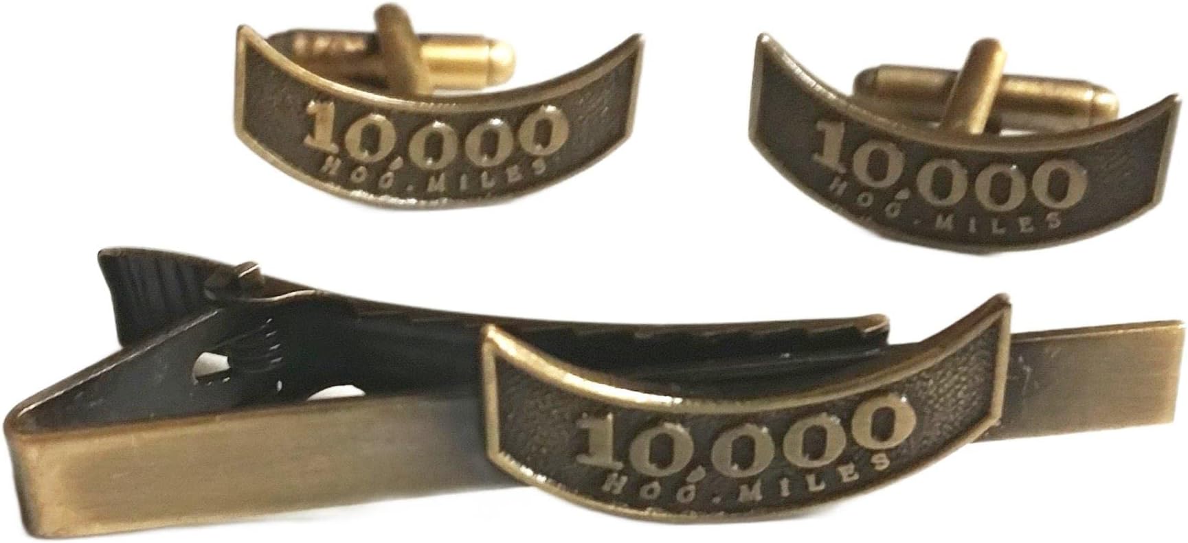 Harley Davidson HOG Motorcycle Mileage Rocker 10K 10000 Miles Replica TIE BAR Clip Cufflinks Set