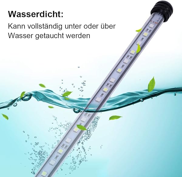VARMHUS Aquarium Lighting Luce di Pesce Drago Illuminazione per Acquario Impermeabile (Deutschland Lagerhaus) (Bianco & Blu, 28cm) - 4