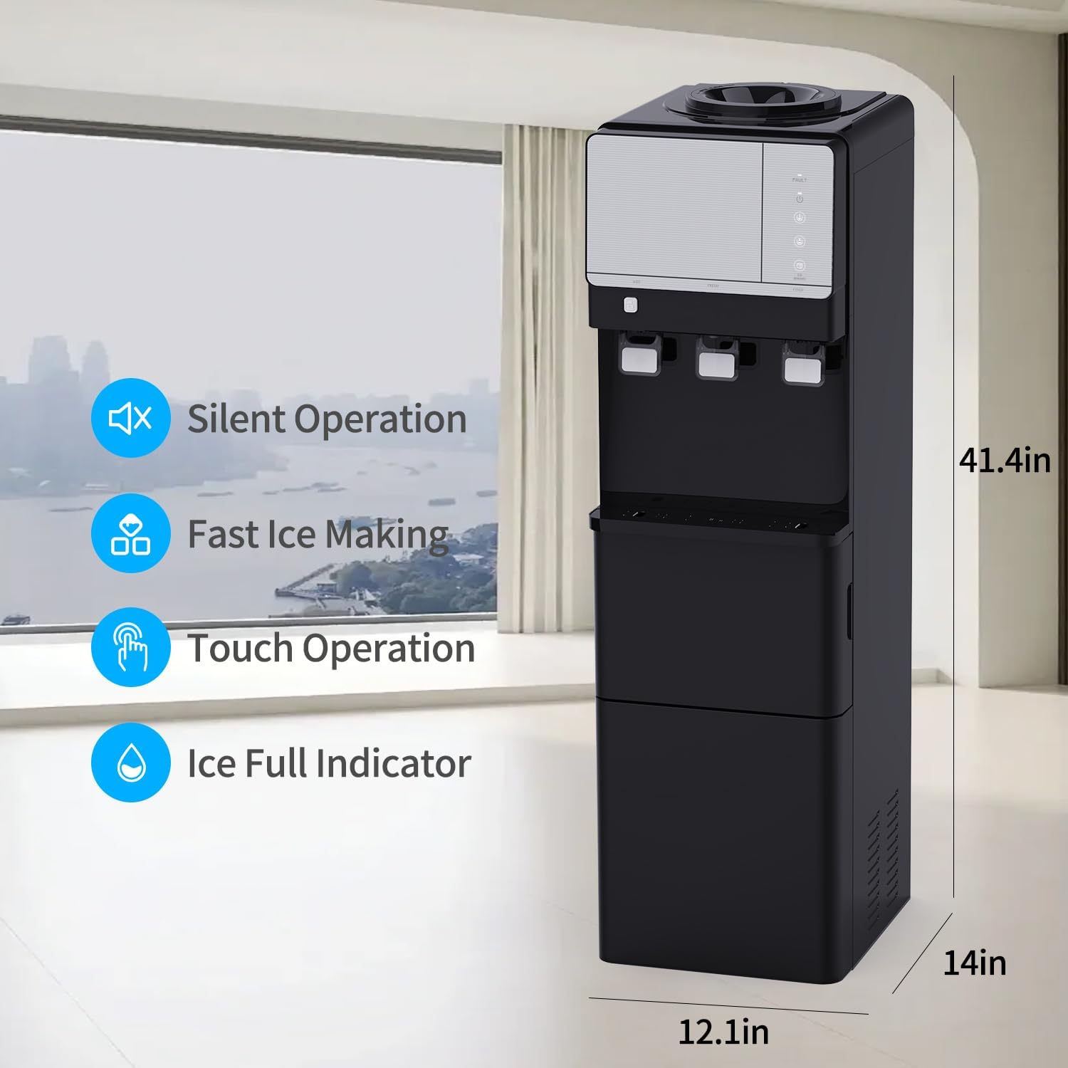 Dimensions of the SOOPYK water cooler dispenser.