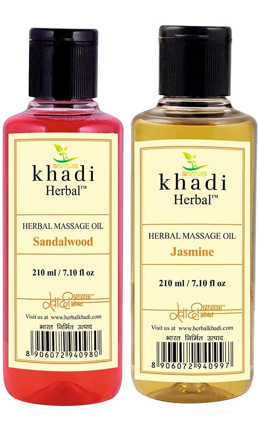 Khadi herbal Massage Oil Combo Pack - Sandalwood/ Jasmine (B09G2P15C7) Amazon Price History, Amazon Price Tracker