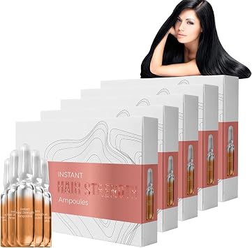 Repair Hair Ampoules for Damaged & Dry Hair,Intensive Serum with Keratin + Pro-Vitamin B5 to Reduce Breakage & Split Ends,Vegan, Sulfate-Free Formula,Frizz Control & Shine Boost 5 boxes