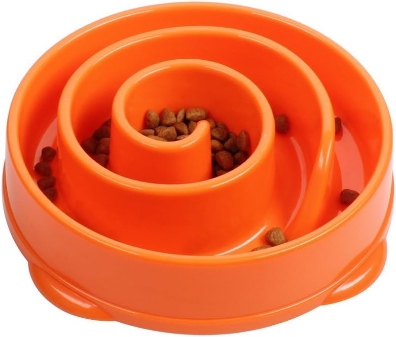 Joyworker Interactive Fun Feeder Slow Feed Interactive Bloat Stop Dog Bowl, Large, Orange