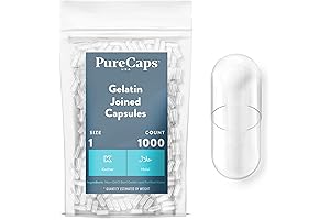 Capsules Size 1: 1,000 High-Quality Gelatin Capsules by PureCaps