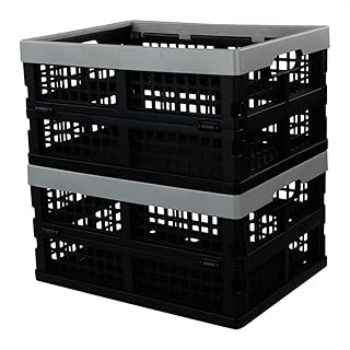 Neadas Flat Crate Collapsible Folding Storage Crates, 2 Packs