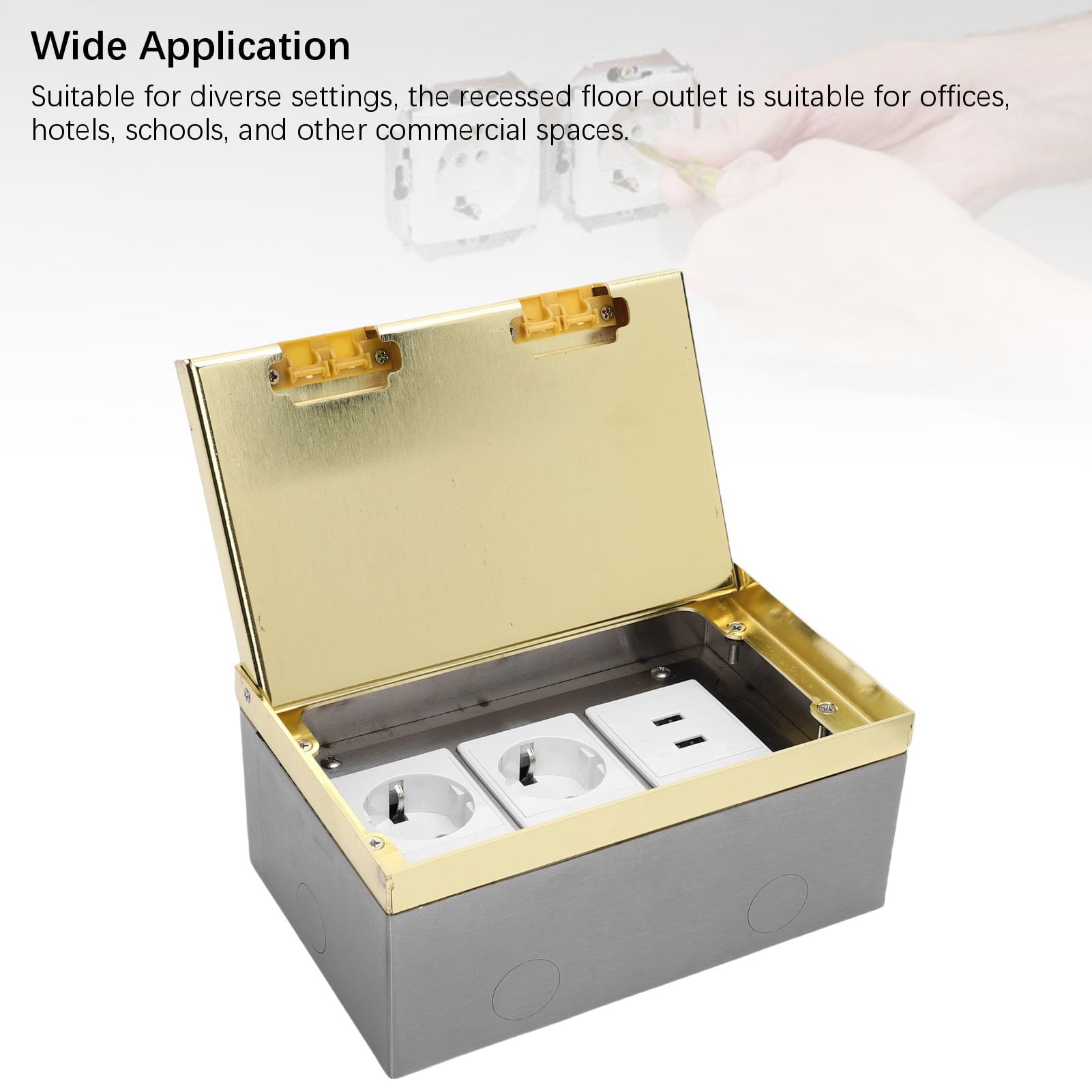 Oumefar Kit Boîtier de Prises Encastrables au Sol, 16A, 4000W