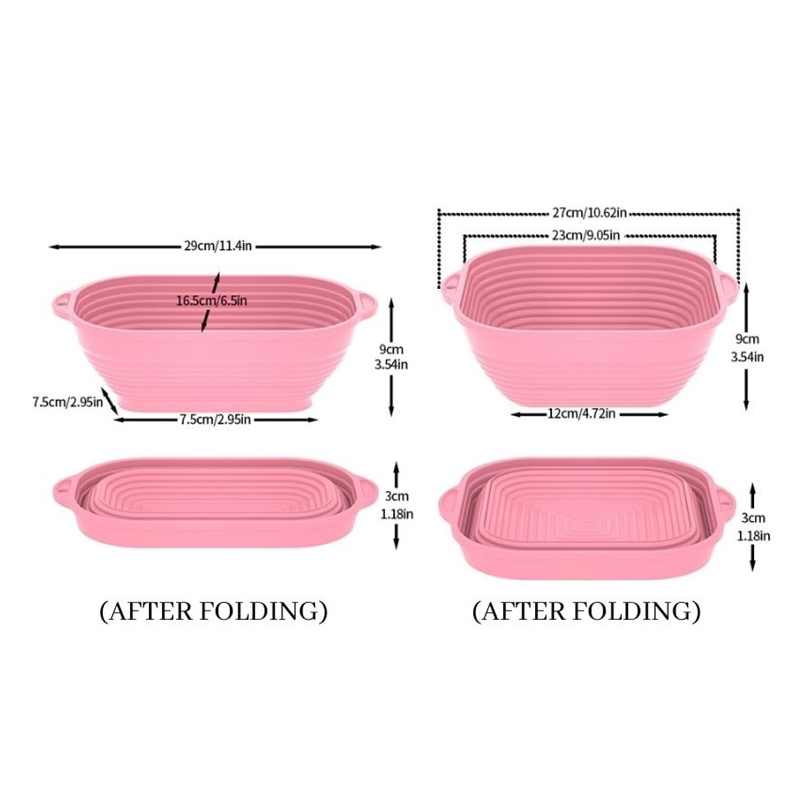 Cestino per la Prova del Pane, Cestino for la lievitazione del Pane Quadrato e Rettangolare Multicolore(Blue,Square)