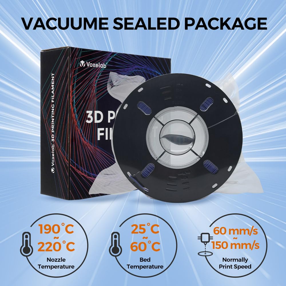 VOXELAB Filamento para impresora 3D Chameleon PLA que cambia de color, 1,75 mm, precisión dimensional precisa +/- 0,02 mm, bobina ordenada de 1 kg (2,2 lbs), cambia de color con luz y ángulos, titanio