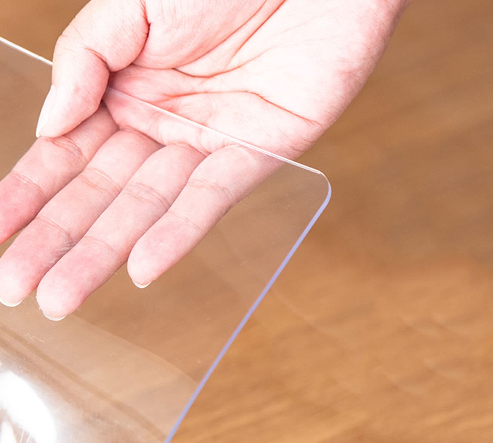 Chemin de table transparent, chemin de table transparent, chemin de table en PVC de 1,5 mm d'épaisseur, nappe en plastique transparent pour un usage de bureau (1,5 mm, 80 x 180 cm)
