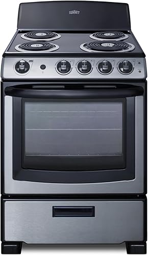 Miniatura 8 de Summit Appliance RE2031B Estufa Eléctrica de Bobinas de 20" de Ancho, 4 Quemadores, Interior de Porcelana, Bandejas de Goteo Cromadas (Negro, 20