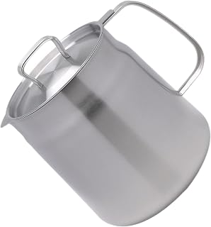 Stainless Steel Oil Filter Jug for Kitchen Use with Fine Mesh Strainer Reusable Cooking Oil Container for Frying and Fat Rendering