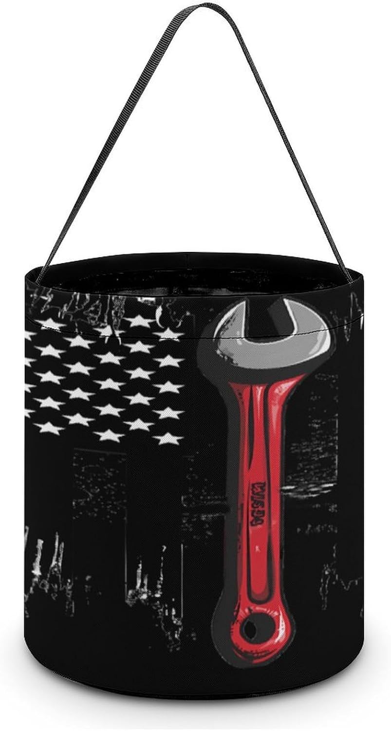Am-erica-flag Mechanic Wrench Candy Bag Halloween Treat Goody Bags Party Basket Handbag Holiday Decor