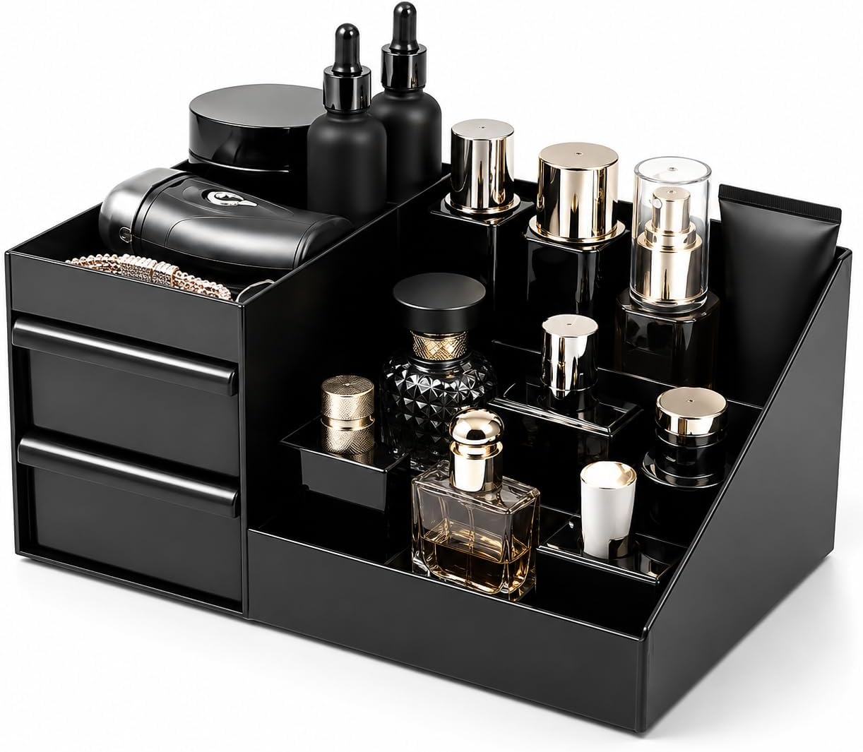 Cologne Organizer for Men, Perfume Organizer Stand for Bathroom Countertop, Grooming Storage Shelf for Dresser Vanity, Cologne Display Holder for Fragrance Bottles & Accessories, Gift for Men