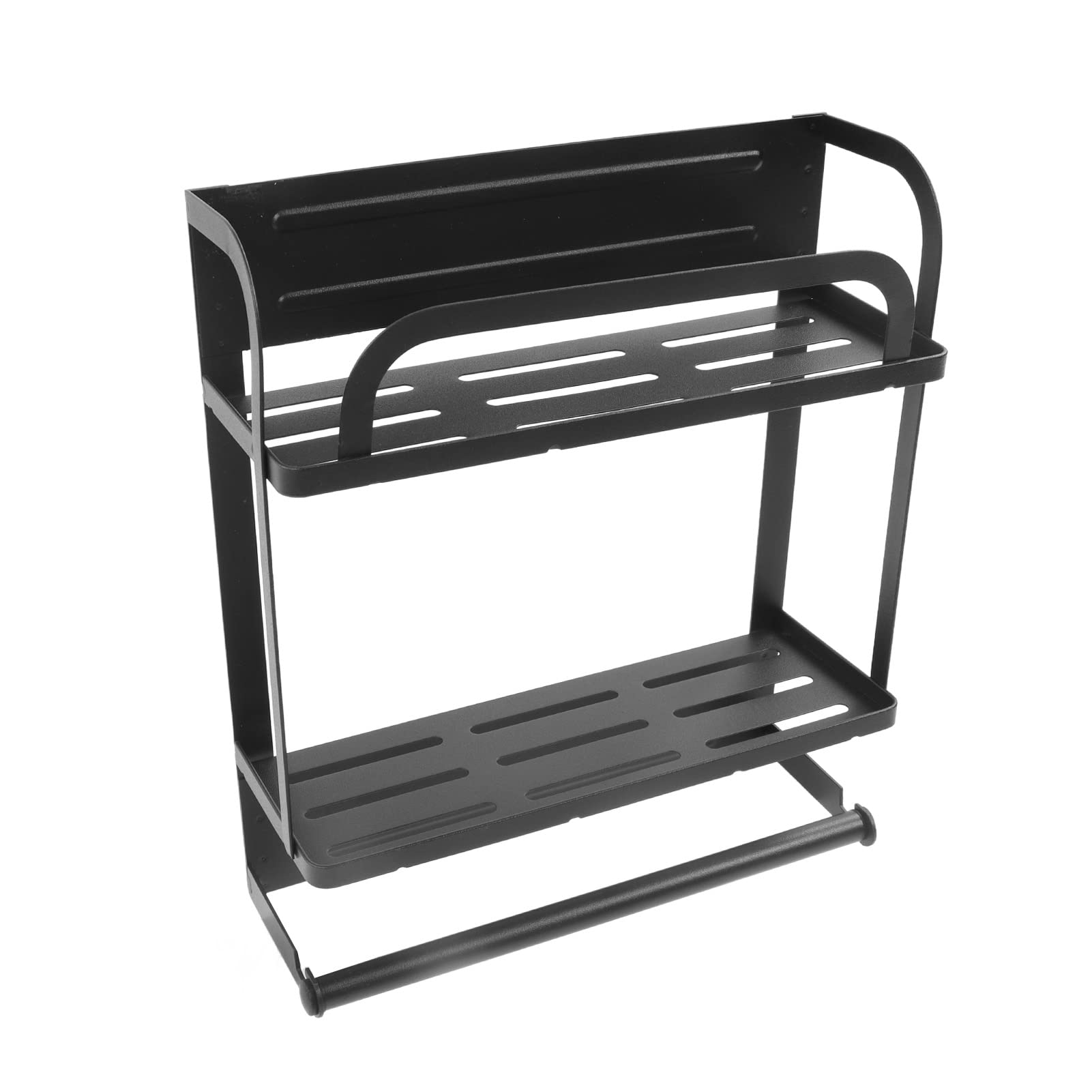 Estante magnético Instalación de adsorción de Doble Capa Diseño Desmontable Estante clásico de Hierro Negro para refrigerador