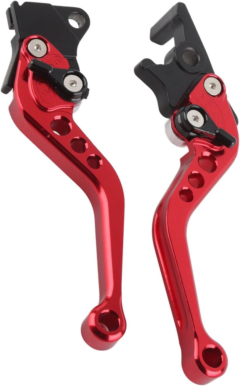 Akozon Aluminum Motorcycle Clutch Drum Brake Lever Handle, Pair (Red)