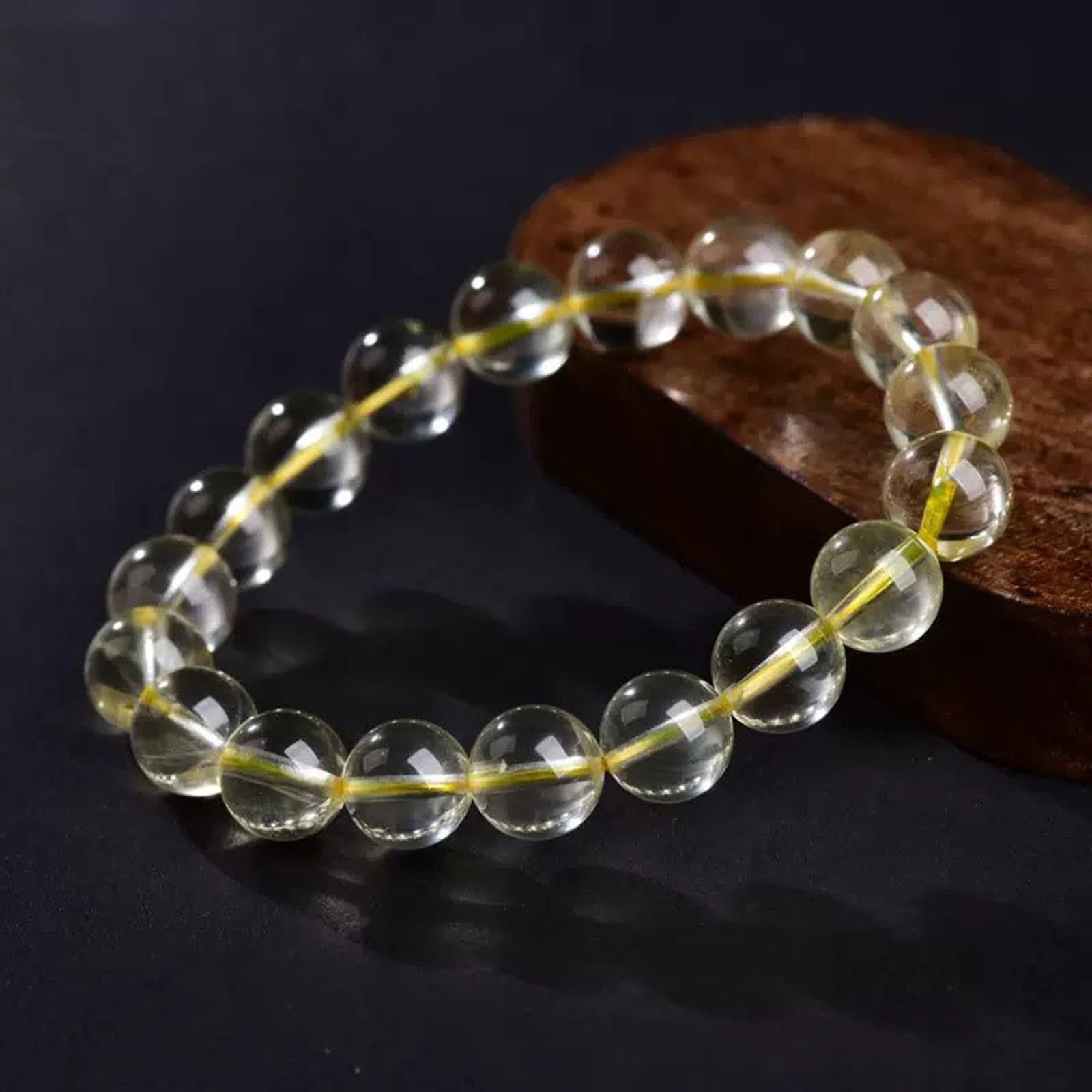 Bracciale con Pietre preziose curative Naturali, Perle di citrino | Braccialetti di quarzo giallo portafortuna, braccialetti elasticizzati con perline fatti a mano, gioiello regalo