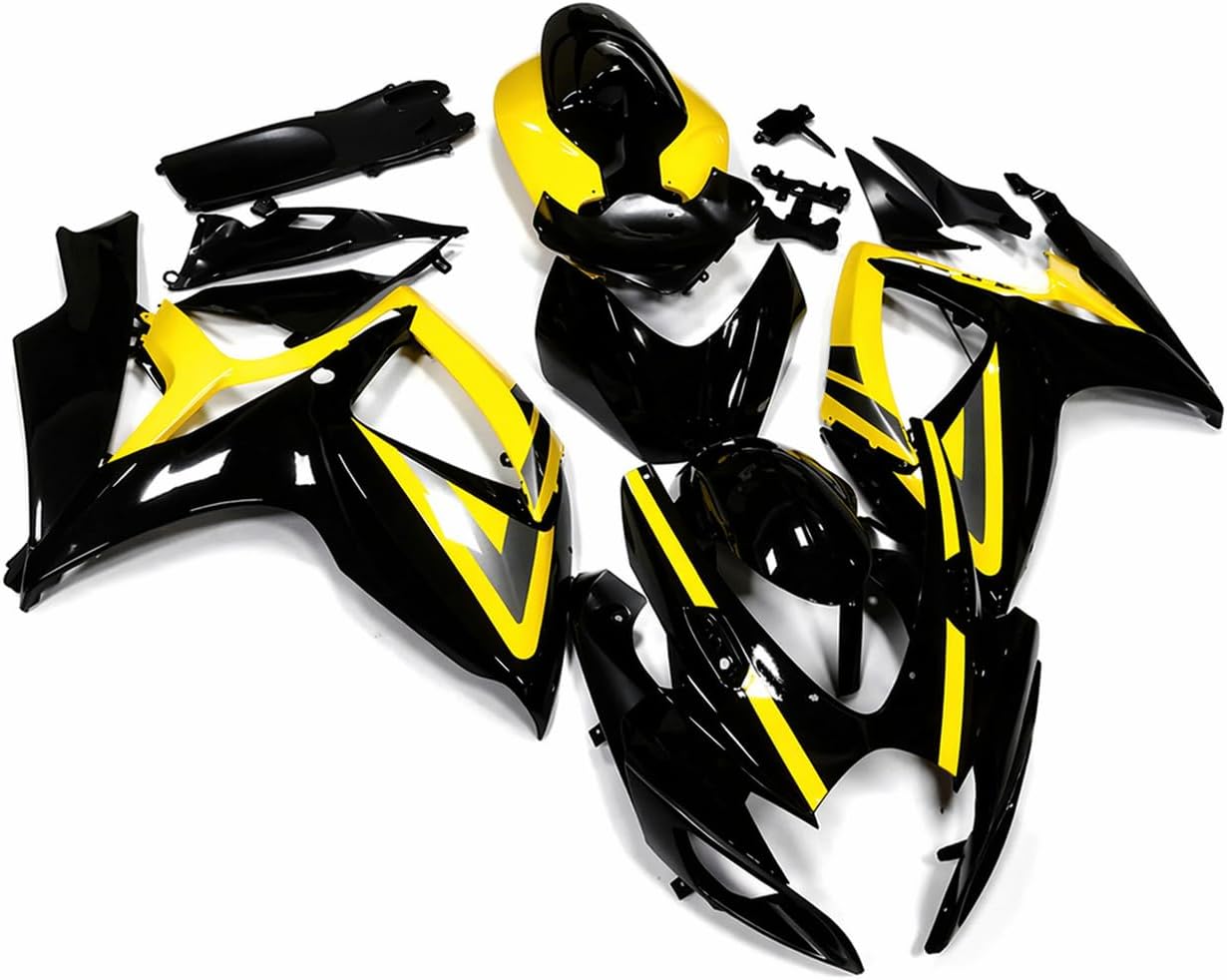 Plastic Yellow Black Fairing Fit for Suzuki 2006 2007 GSXR 600/750 Injection ABS Bodywork New Aftermarket Bodyframe Kit Set 06 07 GSX-R 600 750 YT10