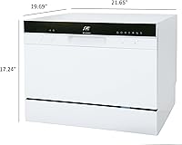 Vista 3 de SPT SD-2224DW ENERGY STAR Countertop Dishwasher with Delay Start - Portable Dishwasher with Stainless Steel Interior and 6 Place Settings for