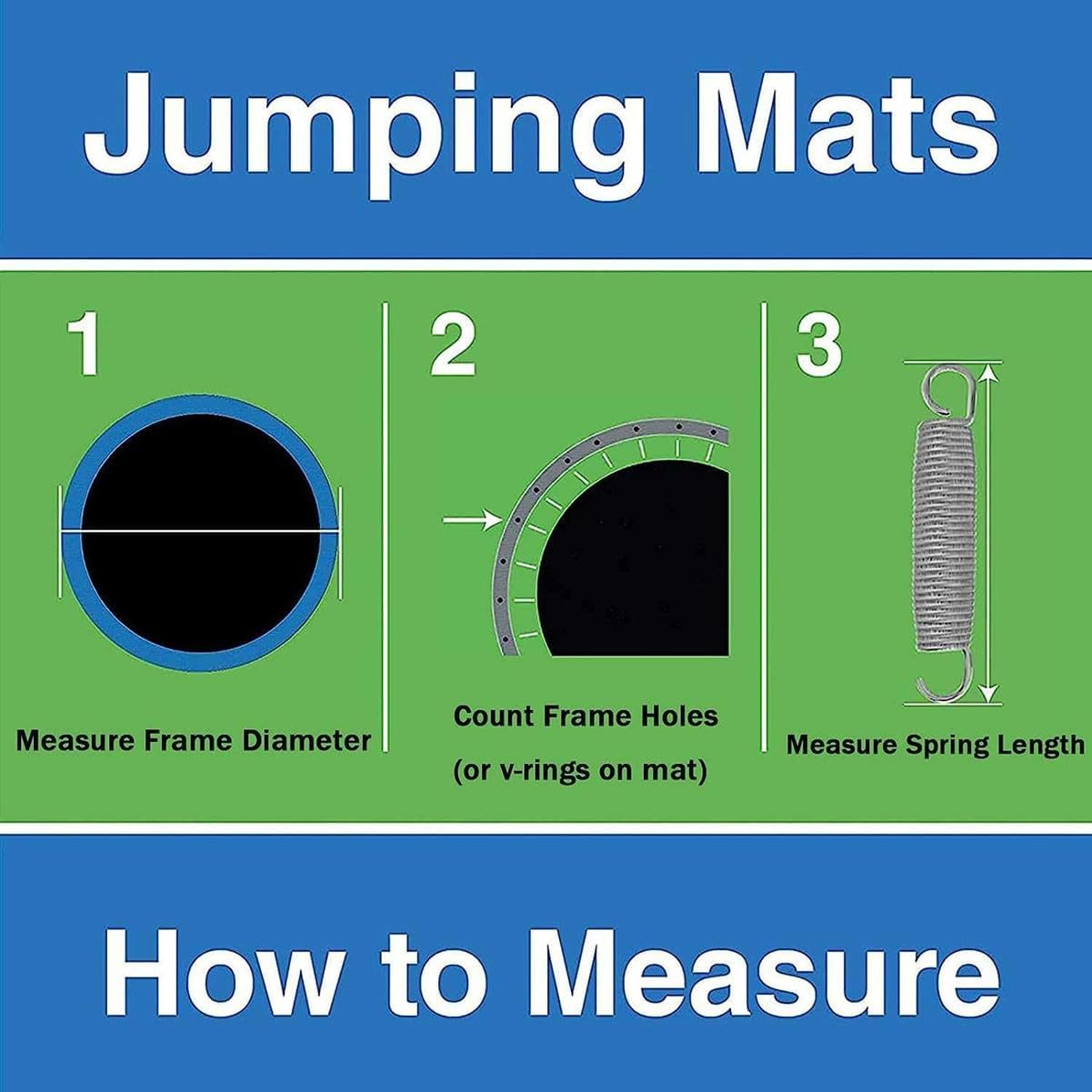 CIRONI Trampoline Replacement Jump Mat Replacement Pad Trampoline Jump Cloth 6FT 8FT 10FT 12FT 13FT 14FT 15FT 16FT Black Round Trampolines Mat