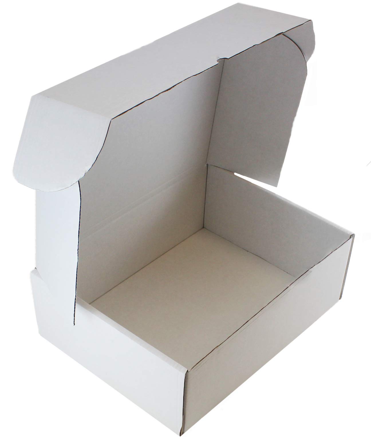 WHITE OR BROWN SHIPPING CARDBOARD BOXES POSTAL MAILING GIFT PACKET SMALL PARCEL (17" x 13" x 6", WHITE, 1)