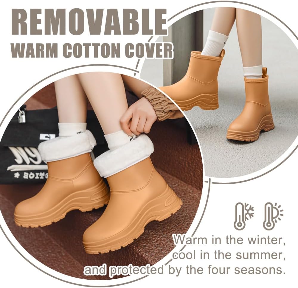 Women's Waterproof Chelsea Ankle Rain Boots