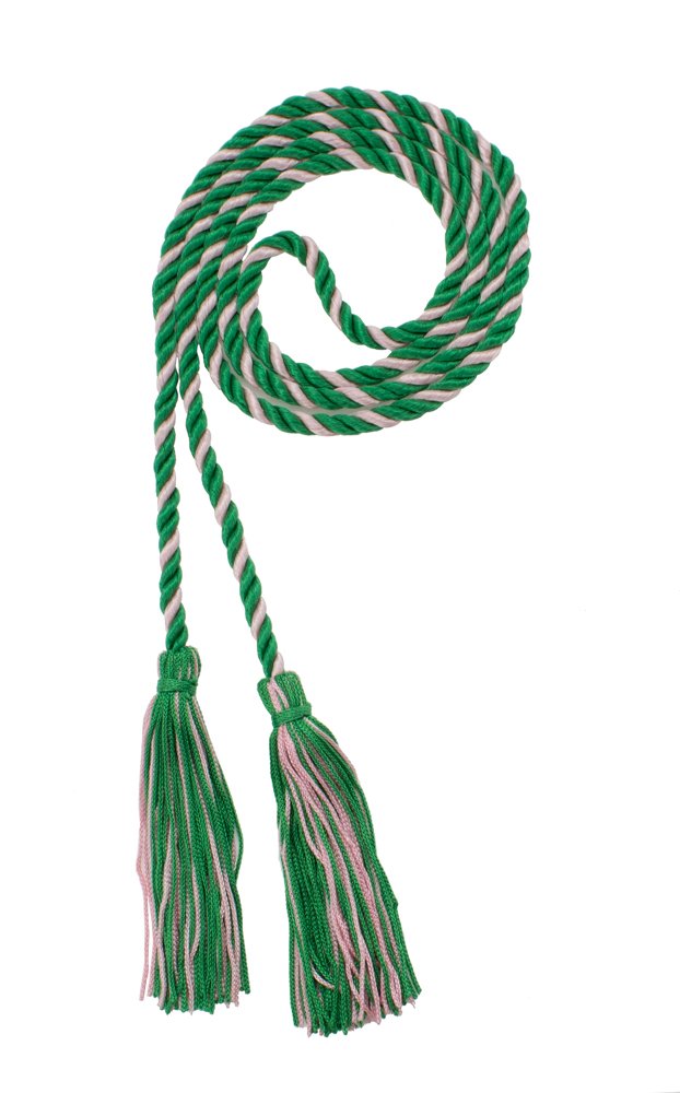 Tassel Depot Graduation Honor Cord - Kelly/Light Pink - Every School Color Available - Made In Usa