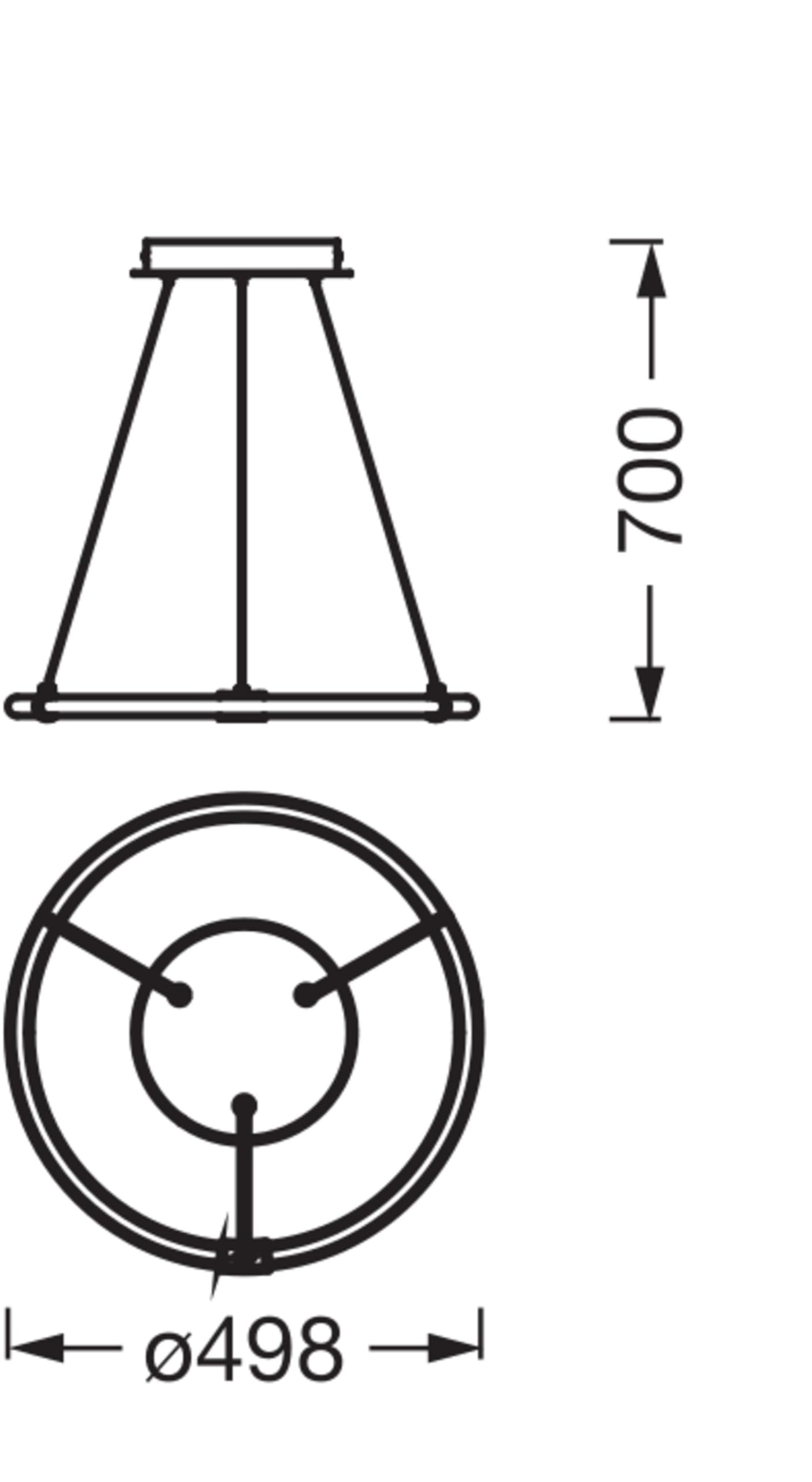 Osram Decor Aura - Lampadario a sospensione in policarbonato curvo con LED e filamento, 18 W, 2000 lm, 3000 K, 830 luce bianca calda, dimmerabile, grigio scuro, plastica (PC), 498 mm, IP20