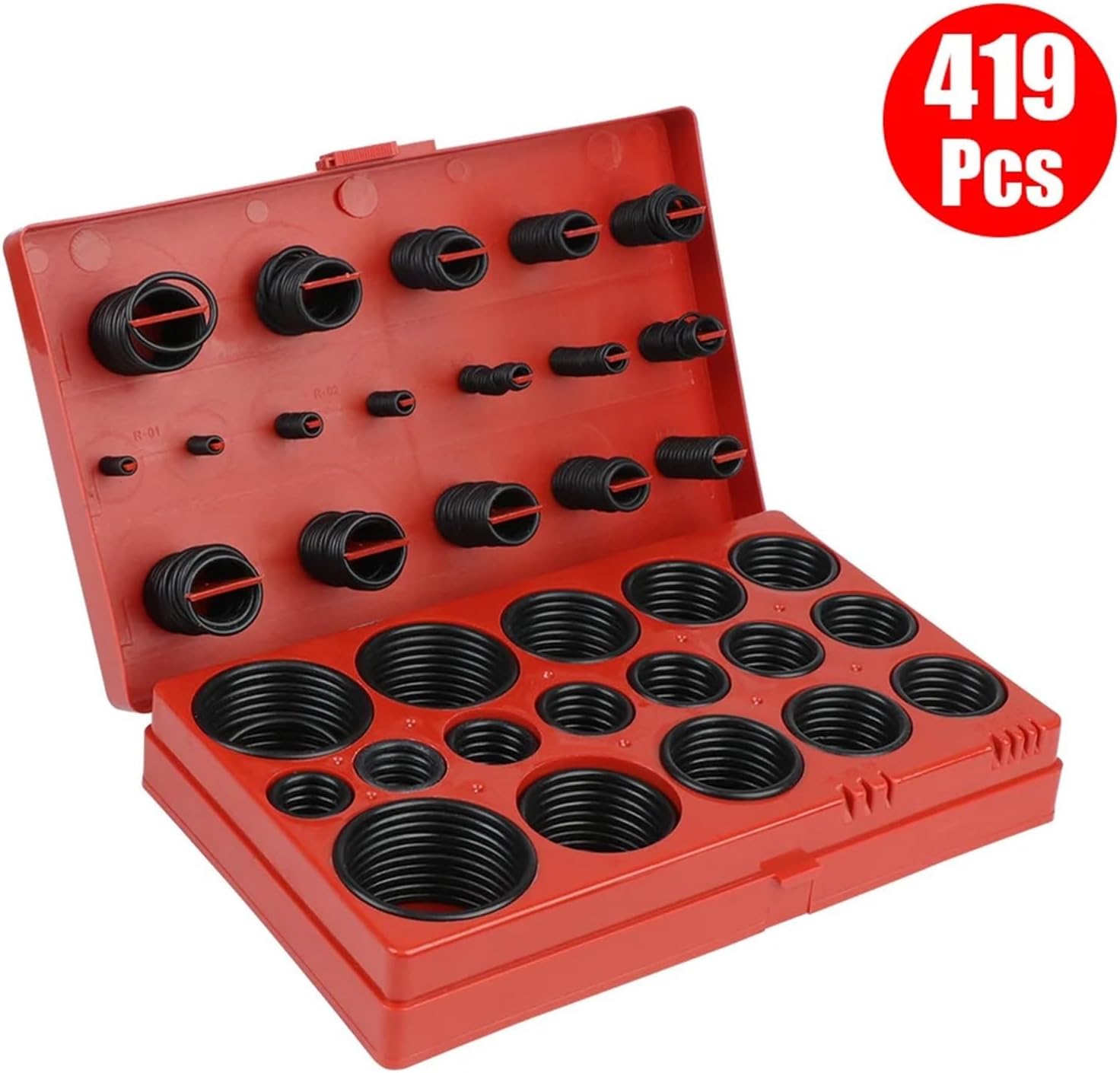 for Car Garage Plumbing Pipeline O-Shape Sealing Ring Assorted Rubber O-Rings Oil Resistance with Plastic Box 419 Pieces