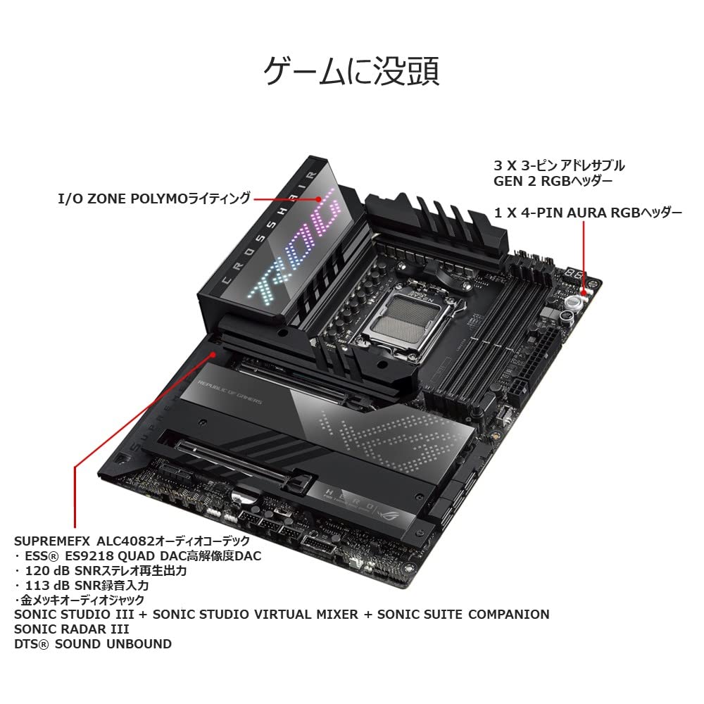 ASUS ROG CROSSHAIR X670E GENE マザーボード AM5 Amazon | ASUS ROG CROSSHAIR X670E HERO – Carte mère gaming