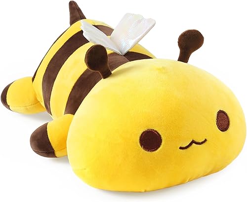Onsoyours Lindo peluche de abeja, suave almohada de peluche de abeja melífera para niños (amarillo, 19 pulgadas)