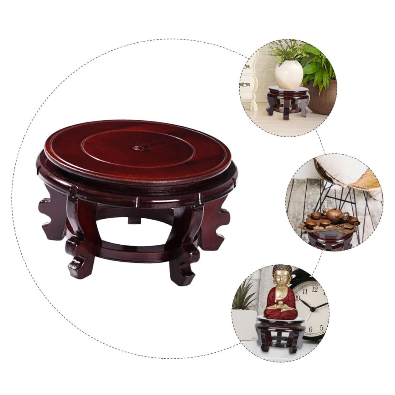 TOYANDONA Soporte de Madera para Macetas Elevación, Base Resistente de Material Sintético para Jardín y Decoración del Hogar en Entrada