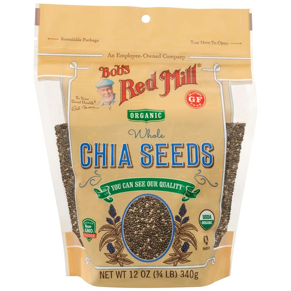 Bobs Red Mill Organic Chia Seeds, 12 Ounce (Pack of 5)