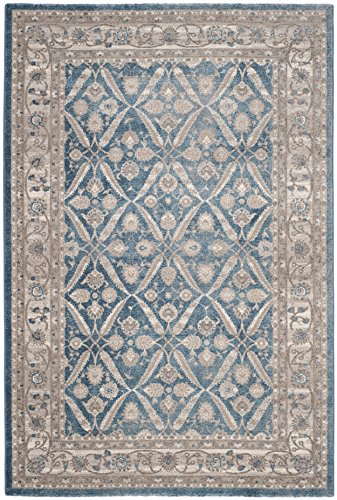 Tapete oriental vintage azul y beige 91x61 cm miniatura 2