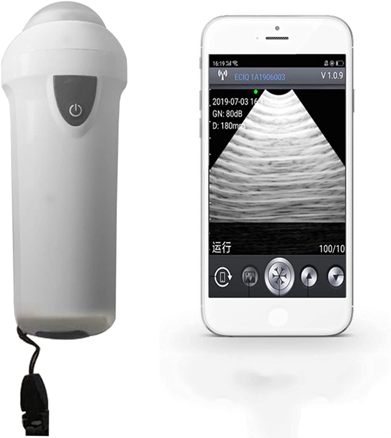 Scanner Ad Ultrasuoni Veterinario Macchina Scanner A Ultrasuoni Portatile Wireless con Sonda Meccanica da 3,5 MHz, Macchina A Ultrasuoni Ricaricabile per Maiale