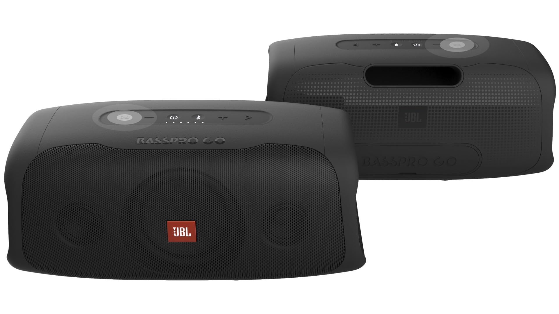 JBL BASSPRO Go - 2 in 1: Aktiv Subwoofer Auto und 200 Watt Bluetooth Party Lautsprecher in einem - Einsetzbar im Auto & daneben, Black