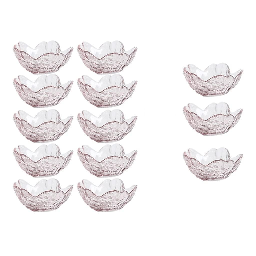 Ciotoline da Snack Piatto di salsa di soia 13 pz rosa Cherry Blossom a forma di mini vetro antipasto piastre immergersi ciotole aceto di aceto piatti piatti salsa in stile giapponese piatto (3.15 poll