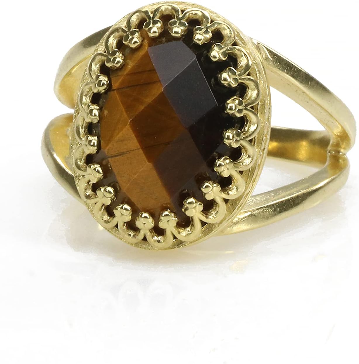 Unique Tiger Eye Ring in 14k Gold - Oval Engagement, Fashion, Keepsake, Statement Rings - Custom Elegant Rings for Ladies - Vintage Jewelry for Women - Presents for Mom, Sister, Wife