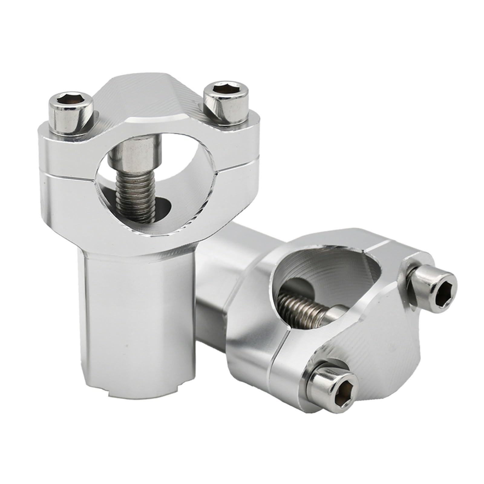 XFYESL Motorcycle CNC Handlebar Riser Bar Clamp Mount Accessories Fit For SX Handlebar risers kit(Silver Increased)