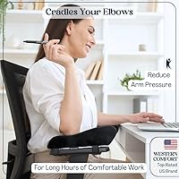 Vista 4 de WESTERN COMFORT Thick Memory Foam Office Chair Arm Pads - Set of 2 Armrest Covers Provide Elbow Cushioning and Relieve Pressure (Ergonomic)