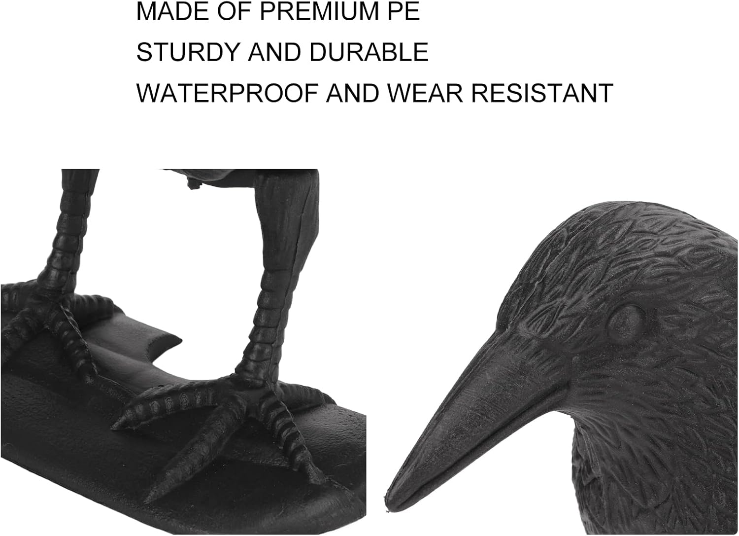 Kadimendium Garden Crow Decoys, Crow Decoy Lightweight Durable for Courtyard