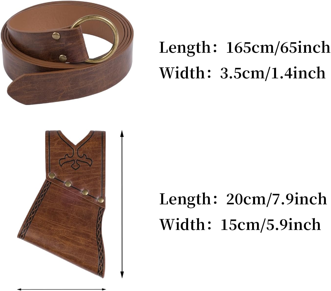 HiiFeuer Medieval Sword Frog with Belt, Viking Sword Holster Scabbards Vintage Renaissance Sword Sheath Holster for Ren Faire - Image 6